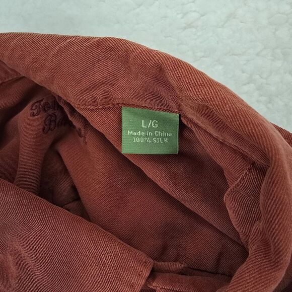 Tommy Bahama Classic 100% Silk Mens Shirt Short Sleeve Size Large Red‎ Color - Picture 12 of 16